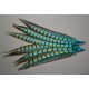 1 plume de queue de faisan lady amherst teintée turquoise 23-28 cm